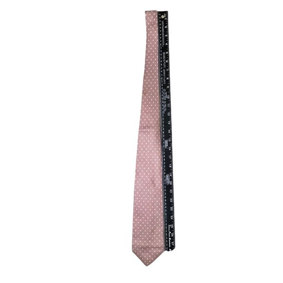 Vintage Brooks Brothers Pink & White Polka Dot Silk Necktie - Picture 6 of 7